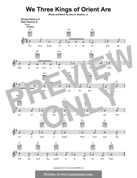 Instrumental version: For guitar with tab by John H. Hopkins Jr.