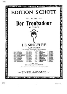 Fantasia on Themes from 'The Troubadour' by Verdi, Op.94: Solo part by Jean Baptiste Singelée