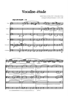 Vocalise-étude: For oboe and string orchestra - score by Gabriel Fauré