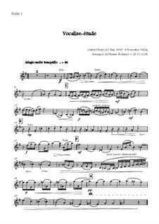 Vocalise-étude: For oboe and string orchestra - all parts by Gabriel Fauré