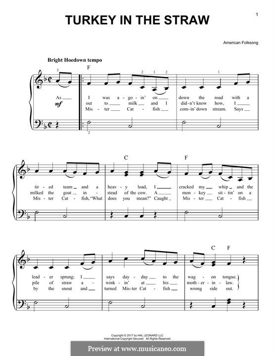 Turkey in the Straw by folklore sheet music on MusicaNeo