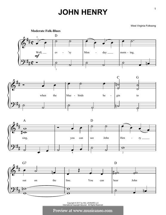 John Henry by folklore sheet music on MusicaNeo