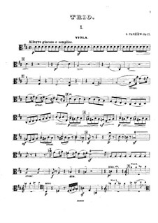 String Trio in D Major, Op.21: Viola part by Sergei Taneyev