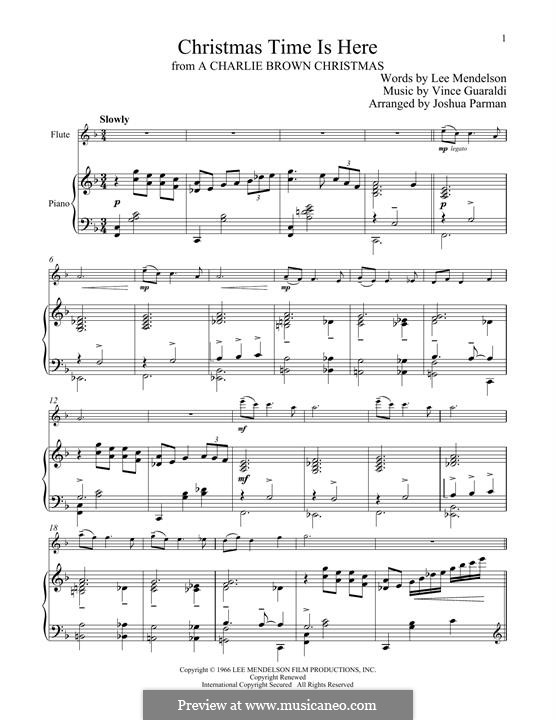 Instrumental version: For flute and piano by Vince Guaraldi