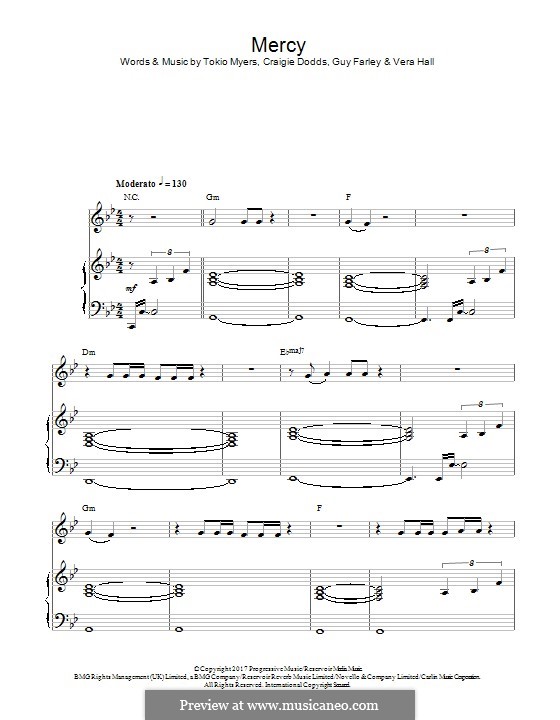 Mercy: For voice and piano (or guitar) by Craigie Dodds, Vera Hall, Guy Farley, Tokio Myers