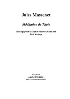 Meditation: For alto saxophone and piano by Jules Massenet