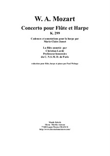 Concerto for Flute, Harp and Orchestra in C Major, K.299: Piano reduction and solo parts by Wolfgang Amadeus Mozart