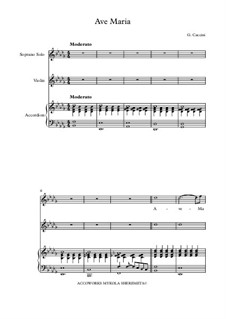 Ave Maria: For voice, violin and accordion by Giulio Caccini