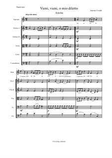 Vieni, vieni o mio diletto: For voice and string orchestra by Antonio Vivaldi