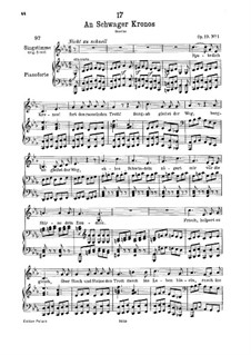 An Schwager Kronos (To Coachman Chronos), D.369 Op.19 No.1: For low voice and piano by Franz Schubert