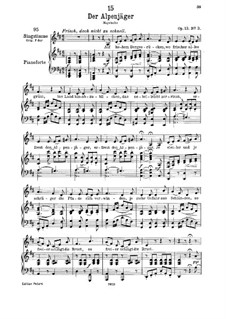 Der Alpenjäger (The Alpine Hunter), D.524 Op.13 No.3: For low voice and piano by Franz Schubert