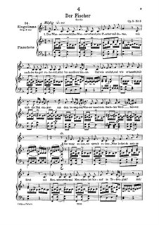 Fisherman, D.225 Op.5 No.3: For low voice and piano by Franz Schubert