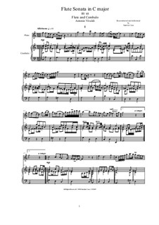 Sonata for Flute and Basso Continuo in C Major, RV 48: Score, solo part by Antonio Vivaldi