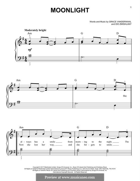 Moonlight: For piano by Ido Zmishlany, Grace VanderWaal