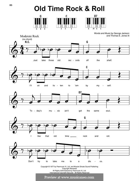 Old Time Rock and Roll: For piano by George E. Jackson, Thomas Jones III