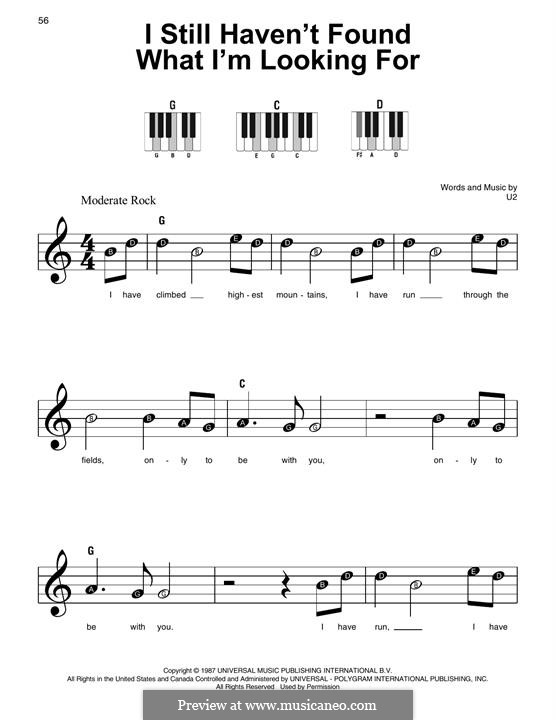 I Still Haven T Found What I M Looking For By U2 Sheet Music On Musicaneo