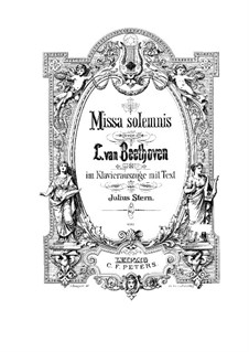 Missa Solemnis, Op.123: Piano score with vocal parts by Ludwig van Beethoven