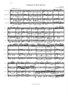 Sweet and Low: Variations, for clarinet quartet by Joseph Barnby