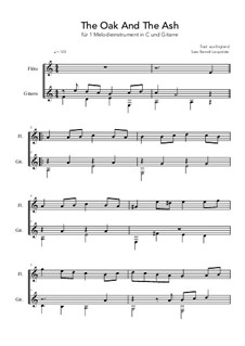 The Oak and the Ash (Love Will Find Out the Way): For 1 melody instrument in C and guitar (a minor) by folklore