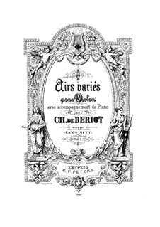 Aria with Variations No.1, Op.1: Score, solo part by Charles Auguste de Beriot