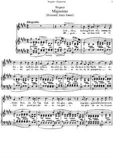 Mignonne, WWV 57: For voice and piano by Richard Wagner