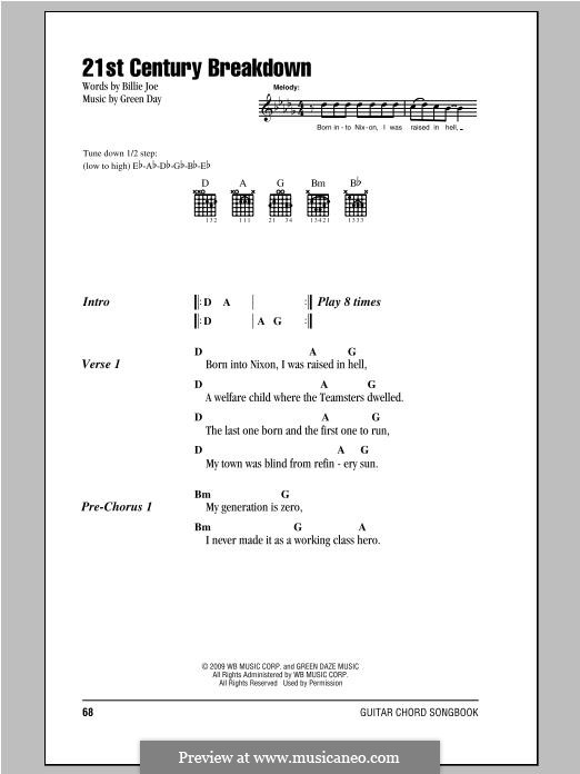 21st Century Breakdown: Lyrics and chords by Green Day