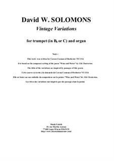 Vintage Variations: For trumpet (Bb and C parts included) and organ by David W Solomons