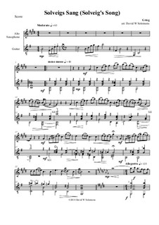 Suite No.2. Solveig's Song: For alto saxophone and guitar by Edvard Grieg