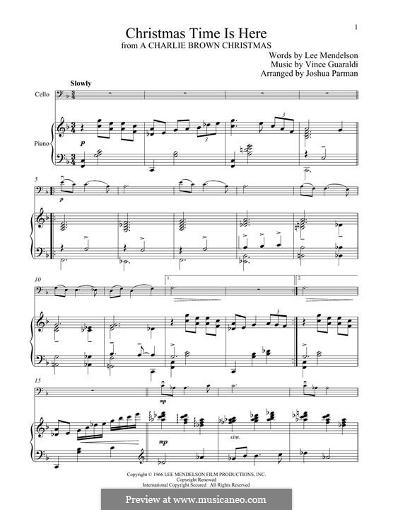 Instrumental version: For cello and piano by Vince Guaraldi