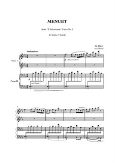 Suite II: Minuet, for piano four hands by Georges Bizet