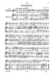 Erster Verlust (First Loss), D.226 Op.5 No.4: For low voice and piano by Franz Schubert