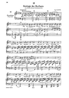 No.2 Wer nie sein Brot mit Tränen ass: F minor, for low voice and piano by Franz Schubert