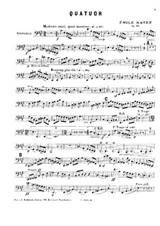 String Quartet No.1 in A Major, Op.20: Cello part by Emile Pierre Ratez