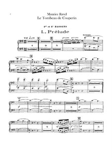 Le tombeau de Couperin for Orchestra, M.68a: Bassoons part by Maurice Ravel