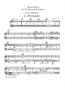 Le tombeau de Couperin for Orchestra, M.68a: French horns part by Maurice Ravel