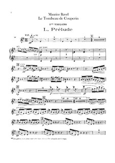 Le tombeau de Couperin for Orchestra, M.68a: Violin I part by Maurice Ravel
