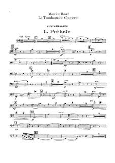Le tombeau de Couperin for Orchestra, M.68a: Double bass part by Maurice Ravel