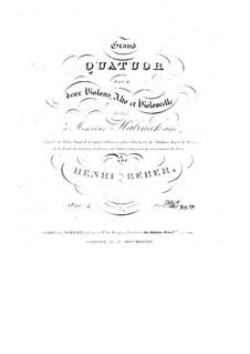 String Quartet No.1 in B Flat Major, Op.4: Viola part by Napoléon Henri Reber