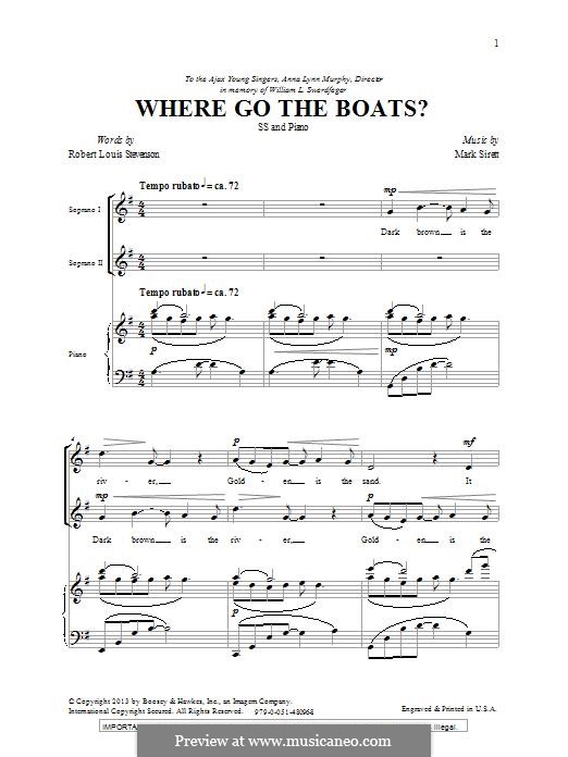 Where Go The Boats: For mixed choir by Mark Sirett
