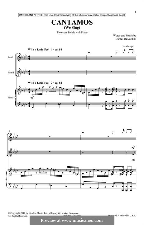 Cantamos: For mixed choir by James DesJardins