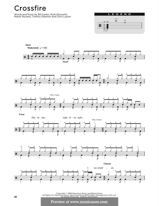 Crossfire: Drum set by Bill Carter, Chris Layton, Reese Wynans, Ruth Ellsworth-Carter, Tommy Shannon