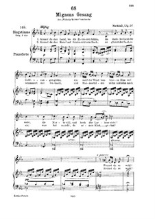 Mignon's Song (Chant de Mignon), D.321: For low voice and piano by Franz Schubert