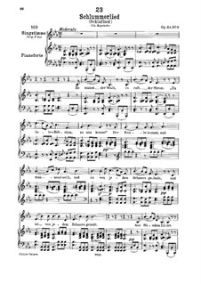 Le berceuse (Slumber Song), D.527 Op.24 No.2: For low voice and piano by Franz Schubert