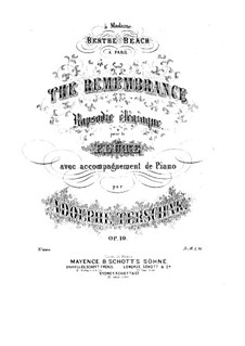 The Remembrance, Op.10: Score by Adolf Terschak