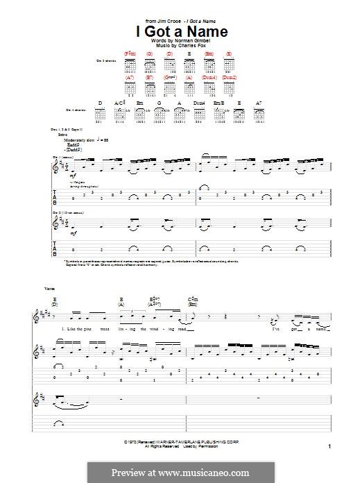 I Got a Name by C. Fox sheet music on MusicaNeo I Got a Name by C. Fox sheet music on MusicaNeo