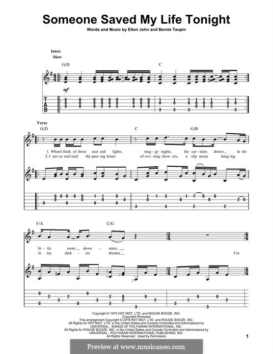 Sacrifice by E. John - sheet music on MusicaNeo