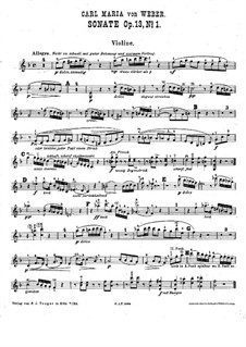 Six Sonatas for Violin and Piano, Op.10: Sonata No.3 – solo part, J.101 by Carl Maria von Weber