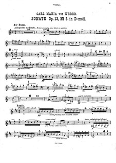 Six Sonatas for Violin and Piano, Op.10: Sonata No.3 – solo part, J.101 by Carl Maria von Weber