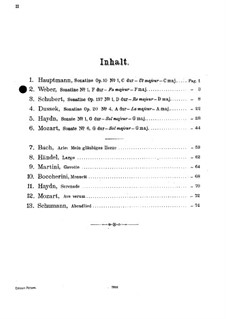 Six Sonatas for Violin and Piano, Op.10: Sonata No.1 – score for two performers, solo part, J.99 by Carl Maria von Weber