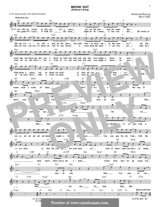Movin Out Anthony s Song By B Joel Sheet Music On MusicaNeo movin-out-anthony-s-song-by-b-joel-sheet-music-on-musicaneo